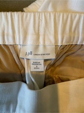 J. Jill Linen Stretch Petite Pants in white
